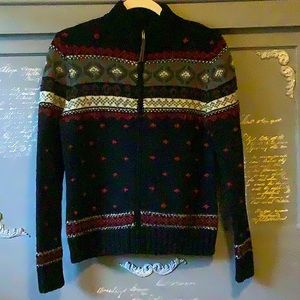 Vintage Lauren Ralph Lauren knit zip up  hand knitted sweater